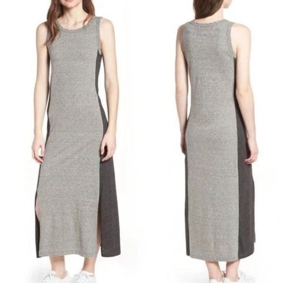 Current/Elliott The Perfect Muscle Tee Maxi Dress Size 3 Heather Gray Panel - Picture 1 of 8